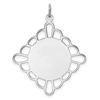 Sterling Silver Engravable Polished Front/Satin Back Disc Charm QM435/18