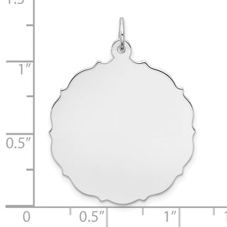 Sterling Silver Engravable Polished Front/Satin Back Disc Charm QM437/35