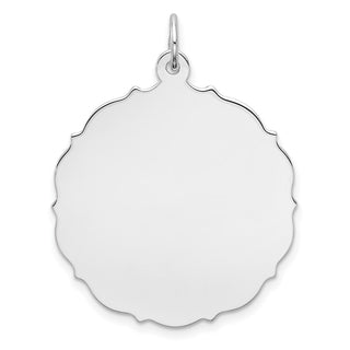 Sterling Silver Engravable Polished Front/Satin Back Disc Charm QM437/27