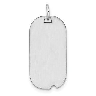 Sterling Silver Engravable Dog Tag Polished Front/Satin Back Disc Charm QM442/27