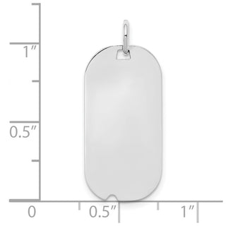Sterling Silver Engravable Dog Tag Polished Front/Satin Back Disc Charm QM442/27