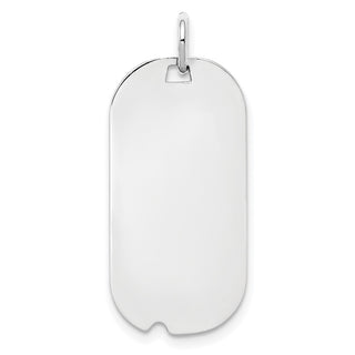 Sterling Silver Engravable Dog Tag Polished Front/Satin Back Disc Charm QM442/35