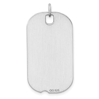 Sterling Silver Engraveable Dog Tag Polished Front/Back Disc Pendant