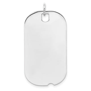 Sterling Silver Engraveable Dog Tag Polished Front/Back Disc Pendant