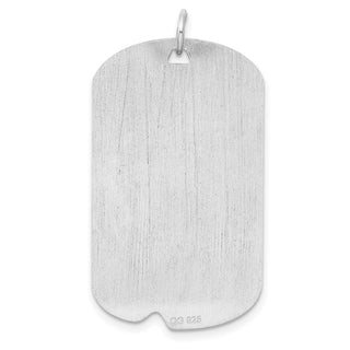 Sterling Silver Engravable Dog Tag Polished Front/Satin Back Disc Charm QM444/35