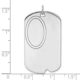 Sterling Silver Engravable Dog Tag Polished Front/Satin Back Disc Charm QM444/35