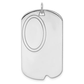 Sterling Silver Engravable Dog Tag Polished Front/Satin Back Disc Charm QM444/35