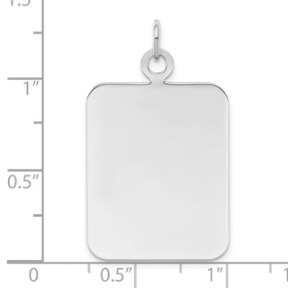 Sterling Silver Engravable Rectangle Satin Back Disc Charm QM446/27