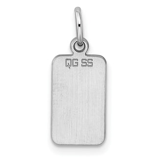 Sterling Silver Engravable Rectangle Satin Back Disc Charm QM447/35
