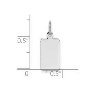 Sterling Silver Engravable Rectangle Satin Back Disc Charm QM447/35