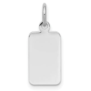 Sterling Silver Engravable Rectangle Satin Back Disc Charm QM447/27