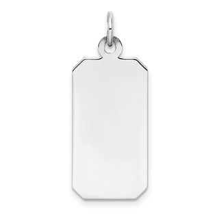 Sterling Silver Engravable Rectangle Satin Back Disc Charm QM450/18