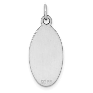 Sterling Silver Engravable Oval Polished Front/Satin Back Disc Charm QM451/35