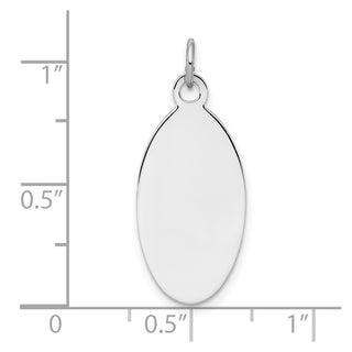 Sterling Silver Engravable Oval Polished Front/Satin Back Disc Charm QM451/35