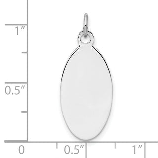 Sterling Silver Engravable Oval Polished Front/Satin Back Disc Charm QM451/27