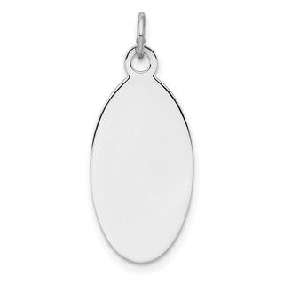 Sterling Silver Engravable Oval Polished Front/Satin Back Disc Charm QM451/27