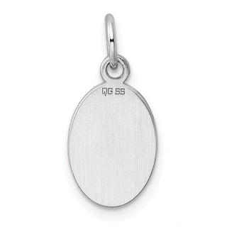 Sterling Silver Engravable Oval Polished Front/Satin Back Disc Charm QM452/35