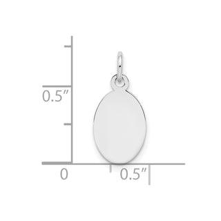 Sterling Silver Engravable Oval Polished Front/Satin Back Disc Charm QM452/35