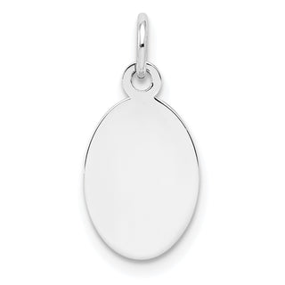 Sterling Silver Engravable Oval Polished Front/Satin Back Disc Charm QM452/27