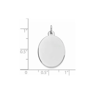Sterling Engravable Oval Polished Front/Satin Back Disc Charm QM453/35