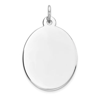 Sterling Engravable Oval Polished Front/Satin Back Disc Charm QM453/27