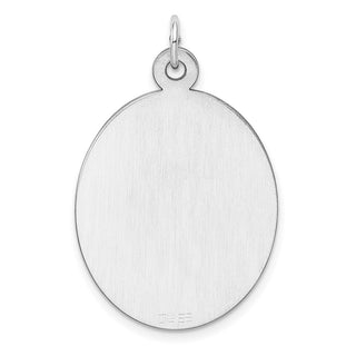 Sterling Engravable Oval Polished Front/Satin Back Disc Charm QM454/27