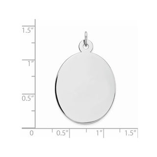 Sterling Engravable Oval Polished Front/Satin Back Disc Charm QM454/50