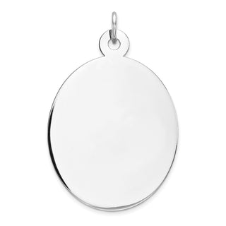 Sterling Engravable Oval Polished Front/Satin Back Disc Charm QM454/50