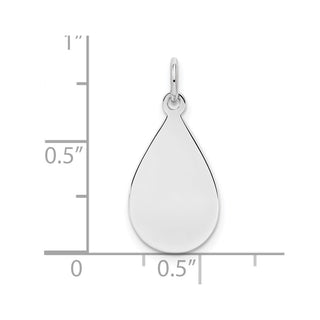Sterling Silver Engravable Teardrop Satin Back Disc Charm QM455/27