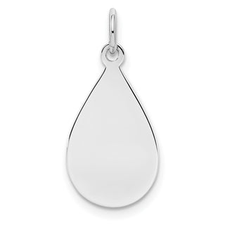 Sterling Silver Engravable Teardrop Satin Back Disc Charm QM455/18