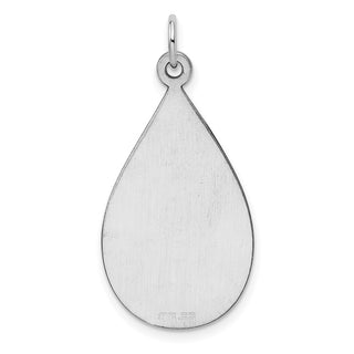 Sterling Silver Engravable Teardrop Satin Back Disc Charm QM456/18