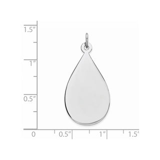 Sterling Silver Engravable Teardrop Satin Back Disc Charm QM456/18