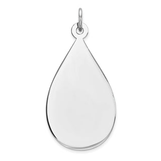 Sterling Silver Engravable Teardrop Satin Back Disc Charm QM456/35