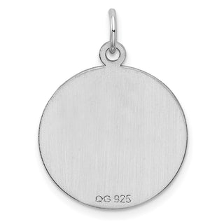 Sterling Silver Engravable Round Patterned Satin Back Disc Charm QM467/18