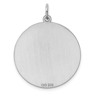 Sterling Silver Engravable Round Patterned Satin Back Disc Charm QM468/18