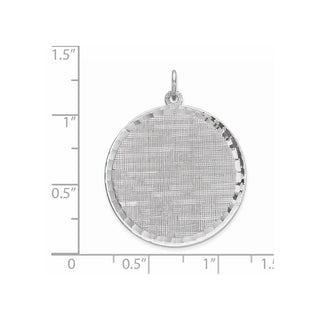 Sterling Silver Engravable Round Patterned Satin Back Disc Charm QM468/18