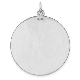 Sterling Silver Engravable Round Patterned Satin Back Disc Charm QM469/27