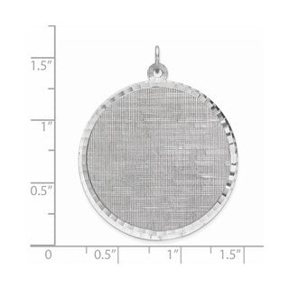 Sterling Silver Engravable Round Patterned Satin Back Disc Charm QM469/27