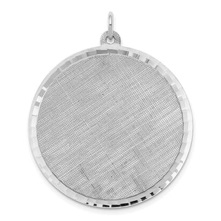 Sterling Silver Engravable Round Patterned Satin Back Disc Charm QM469/27