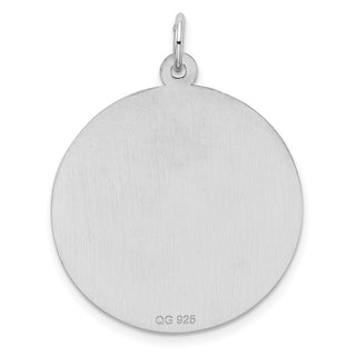 Sterling Silver Engravable Round Patterned Satin Back Disc Charm QM474/18