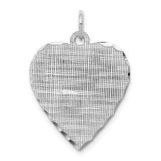 Sterling Silver Engravable Heart Patterned Satin Back Disc Charm QM478/18