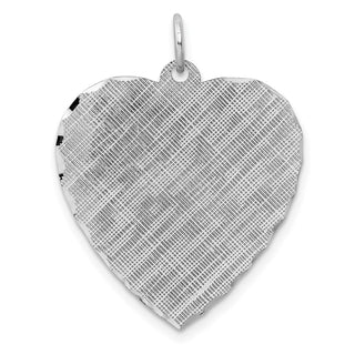 Sterling Silver Engravable Heart Patterned Satin Back Disc Charm QM479/18