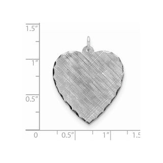 Sterling Silver Engravable Heart Patterned Satin Back Disc Charm QM479/18