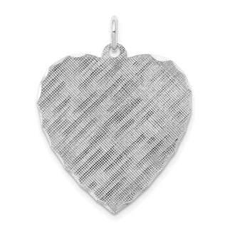 Sterling Silver Engravable Heart Patterned Satin Back Disc Charm QM479/18