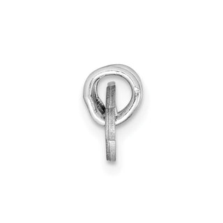 Sterling Silver Rhodium-plated Engraveable Polished Front/Satin Back Plate Charm