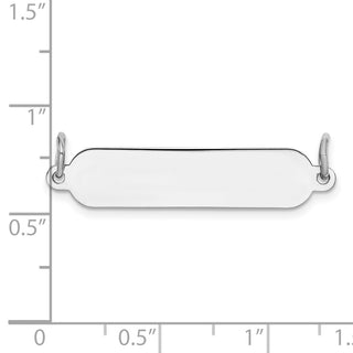 Sterling Silver Rhodium-plated Engraveable Polished Front/Satin Back Plate Charm
