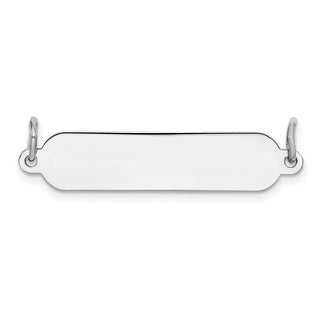 Sterling Silver Rhodium-plated Engraveable Polished Front/Satin Back Plate Charm