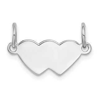 Sterling Silver Engravable Double Heart Polished Front/Satin Back Plate Charm