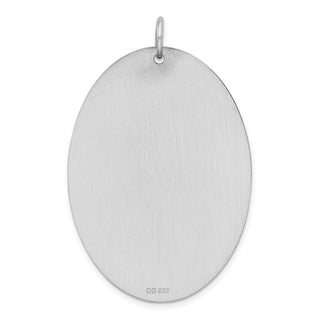 Sterling Silver Engravable Oval Polished Front/Satin Back Disc Charm QM488/35