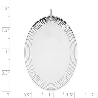 Sterling Silver Engravable Oval Polished Front/Satin Back Disc Charm QM488/35